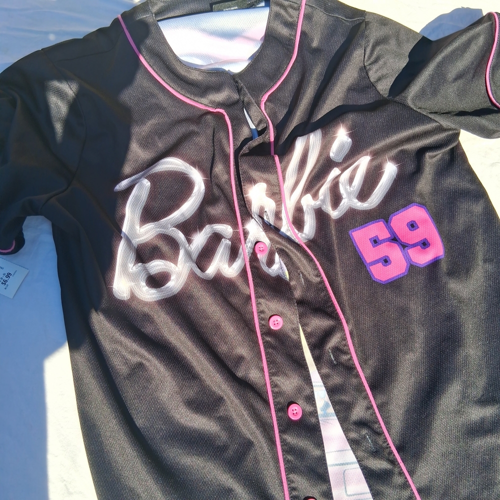 Barbie Black Jersey with Pink Trim and Purple Patch